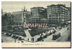 Old Postcard Lafayette Square Buffalo Tramway