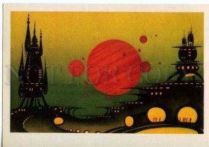 128853 1976 USSR SPACE Red giant by NEDBAYLO old postcard