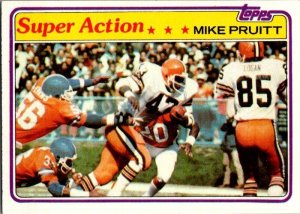 1981 Topps Football Card Mike Pruitt Cleveland Browns sk60104