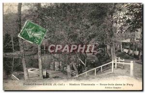 Old Postcard Forges les Eaux Spa Undergrowth in the Park