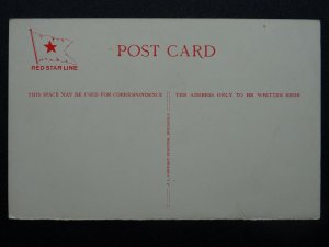 RED STAR LINE 06 Woman Servant & Musicans Deco c1920s Postcard by J.L. Goffart