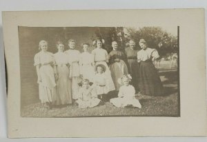 Women Children Ladies in Victorian Day Dresses c1910 at the Wierths Postcard R7