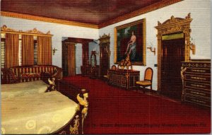 Vtg 1940's Master Bedroom John Ringling Mansion Circus Sarasota FL Postcard