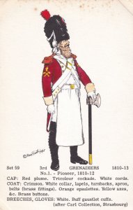1810 Grenadier Pioneer 3rd Army Soldier Uniform Napoleonic War PB Postcard