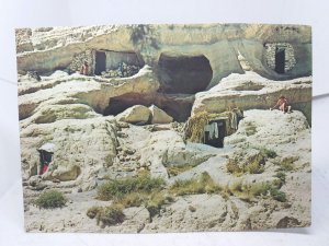 People Living in The Caverns Caves Crete Greece Vintage Postcard
