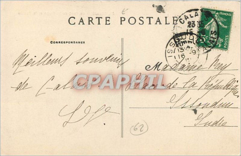 Old Postcard Calais Beach Bridge and Casino Tram