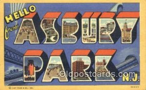 Asbury Park, NJ USA Large Letter Town Unused 