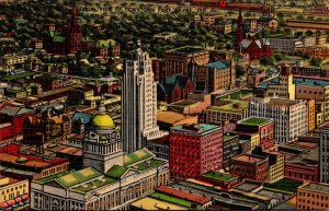 Indiana Fort Wayne Aerial View Of Downtown