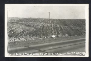 RPPC ARBUCKLE MOUNTAINS HIGHWAY ROCK FORMATION VINTAGE REAL PHOTO POSTCARD