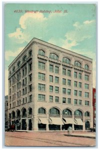 1911 Woodruff Building Classic Car Roadside Railway Joliet Illinois IL Postcard