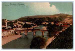 c1910 South Side M.D. Stone Narenta Bridge Yugoslavia Unposted Postcard