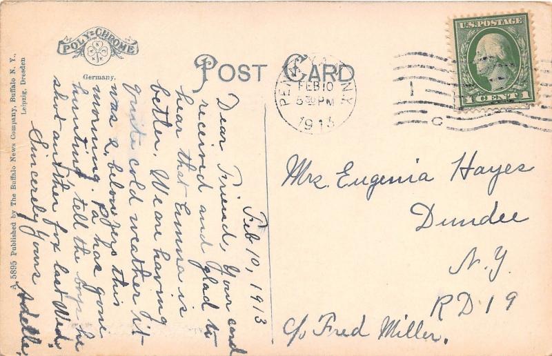 Elmira New York~Man Standing in Road to Bohemia~Forest & Mountain~1913 Postcard