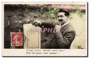 Old Postcard Fancy Man C & # 39est therefore decided no return She will know ...