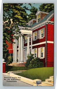 Wilkes-Barre PA, Historic American Legion Post 132, Linen Pennsylvania Postcard 