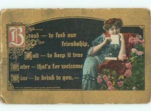 Divided-Back PRETTY WOMAN Risque Interest Postcard AA7809