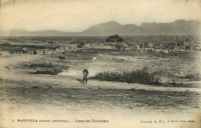 CPA AK MAROC Geiser MAHIRIDJA Camp des Tirailleurs (69209)