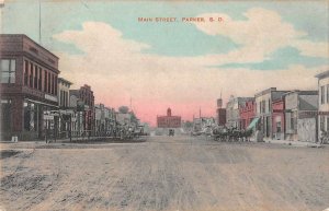 Parker South Dakota Main Street Business Section Vintage Postcard JI658408
