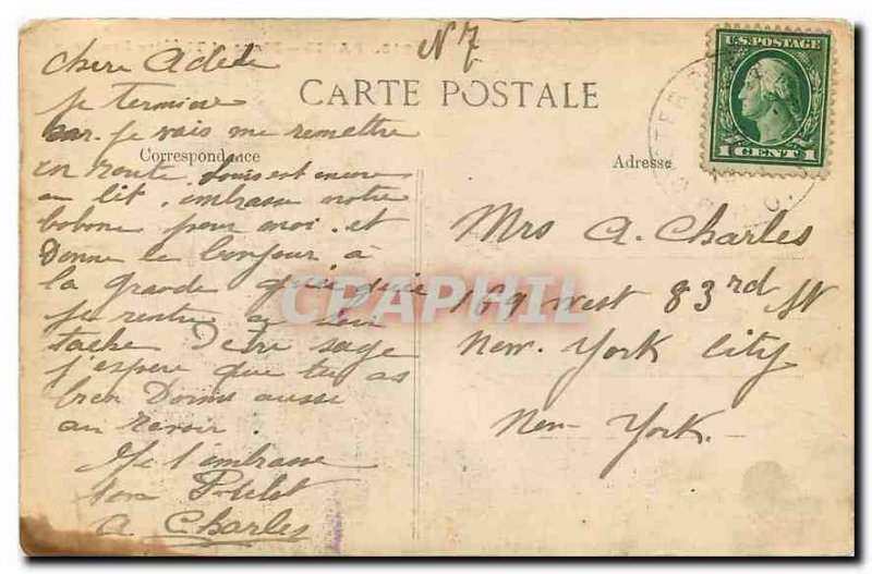 Old Postcard Paris Square and French Theater