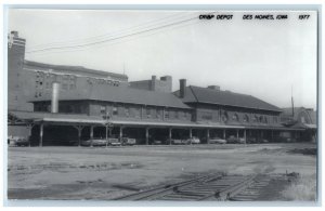 c1977  CRI&P Des Moines Iowa IA Railroad Train Depot Station RPPC Photo Postcard