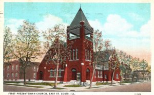 Vintage Postcard First Presbyterian Church East St. Louis Illinois IL