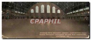 usa Old Postcard interior fifth Regiment Armory Baltimore Where President Woo...