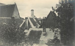 c1925 RPPC Postcard J & P Parikas, Tallinn Estonia, Tile Rooftops, Chimneys