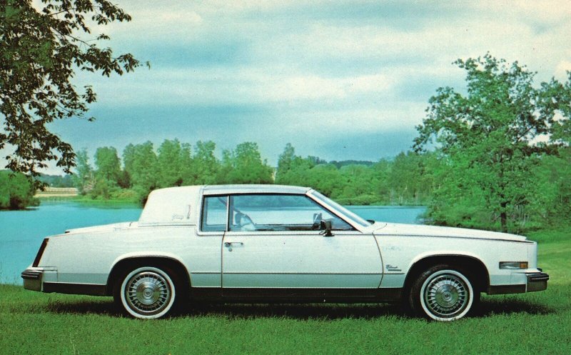 Vintage Postcard White Car Cadillac 1979 Eldorado Coupe Automobile Transpo.