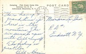 Saranac Lake New York Fish Creek Camping Antique Postcard K7876663