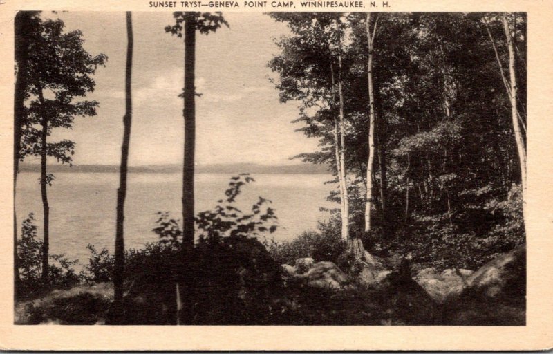 New Hampshire Winnipesaukee Sunset Tryst Geneva Point Camp 1938