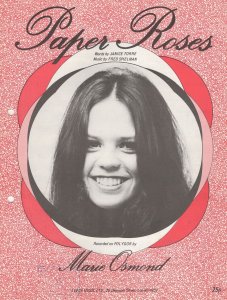 Marie Osmond Paper Roses The Osmonds 1970s Sheet Music