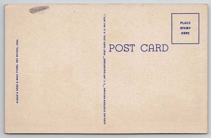 Iowa State Capitol Des Moines Postcard D30