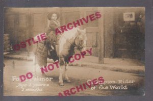 rppc c1915 LONG DISTANCE TRAVELER 2 yr BOY Horse ANTI-TEMPERANCE VOTE WET Kansas