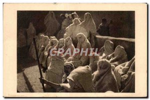 Old Postcard Morocco Morocco Women in front of the Mosque