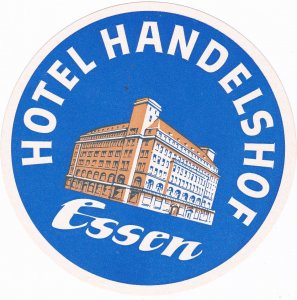 Germany Essen Hotel Handelshof Vintage Luggage Labe sk3737