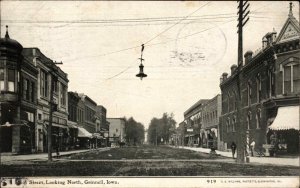 Grinnell Iowa IA Main Street c1910 Vintage Postcard