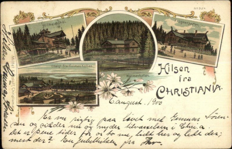 Hilsen Fra Christiania Norge Norway c1900 Used Postcard