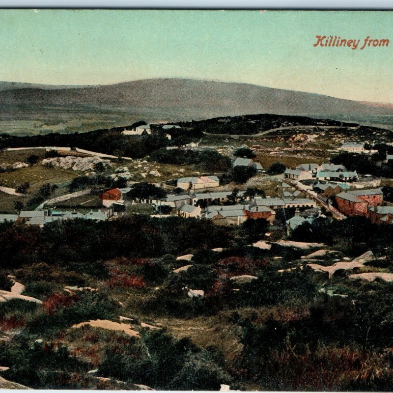 c1910s Scalpwilliam, Dublin, Ireland Killiney Birds Eye Obelisk Hill PC UK A172