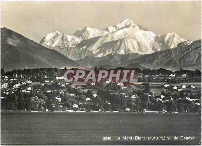 Modern Postcard Mont Blanc seen from Geneva