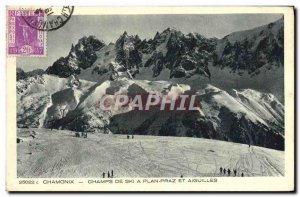 Old Postcard Chamonix Ski Fields Of A Plan Praz And Needles