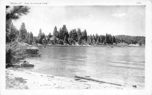 LAKE ARROWHEAD, CA California  DRIFTWOOD  Lodge~Boats~Dock  c1940's Postcard