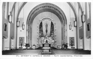 Fort Lauderdale Florida St Anthony's Catholic Church Altar Real Photo PC AA83378