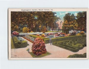 Postcard Washingtons Garden Mount Vernon Virginia USA