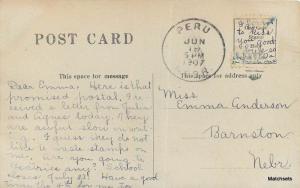 1907 PERU, NEBRASKA Main Building State Normal postcard 4870