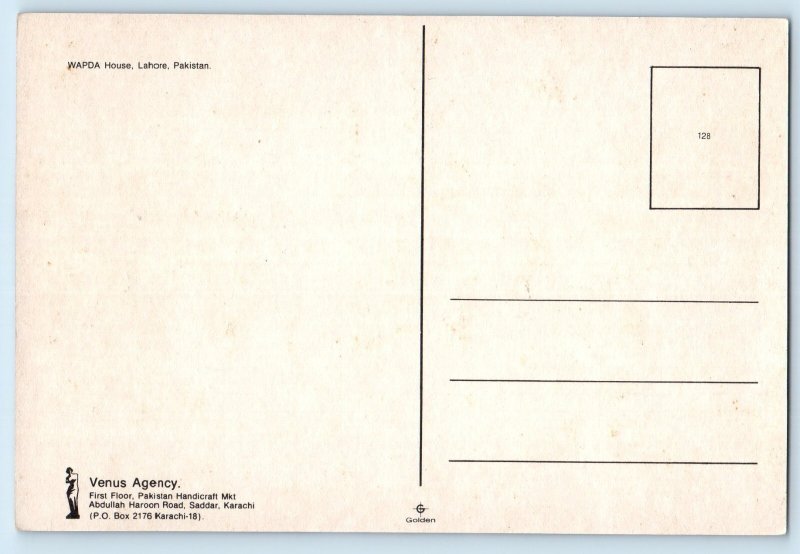 Pakistan Postcard Wapda House Lahore Venus Agency c1960’s Vintage Unposted