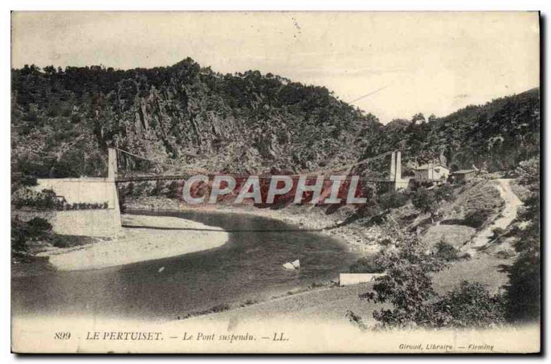 Old Postcard The Bridge Pertuiset supendu