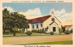 Grace Lutheran Church St Petersburg Florida linen postcard