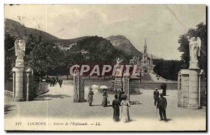 Old Postcard Lourdes the Esplanade Entree