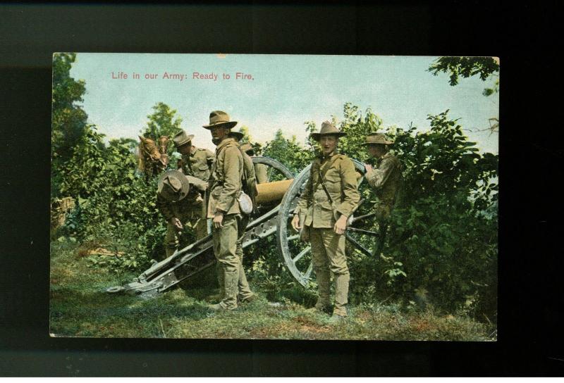 1909 RPPC real picture postcard cover US Army Artillery Unit