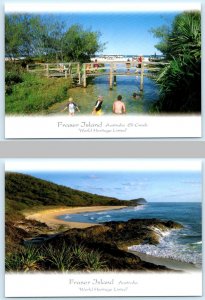 2 Postcards FRASER ISLAND, AUSTRALIA ~ Bridge ELI CREEK Waddy Point 4x6