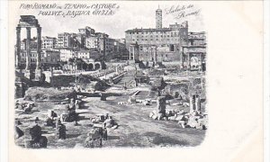 Italy Roma Rome Foro Romano col Tempio di Castore e Polluce e Basilica Giulia
